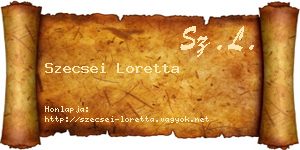 Szecsei Loretta névjegykártya
